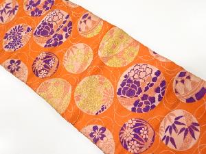 アンティーク　毬に草花模様織り出し子供帯（材料）